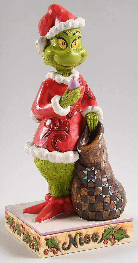The Grinch - Dr Seuss Two Sided Naughty/Nice Grinch - No Box by Jim Shore-1