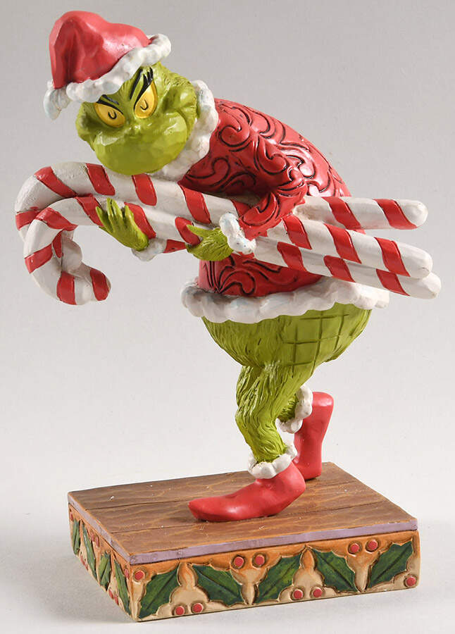 The Grinch - Dr Seuss Grinch Stealing Candy Canes - No Box by Jim Shore-1