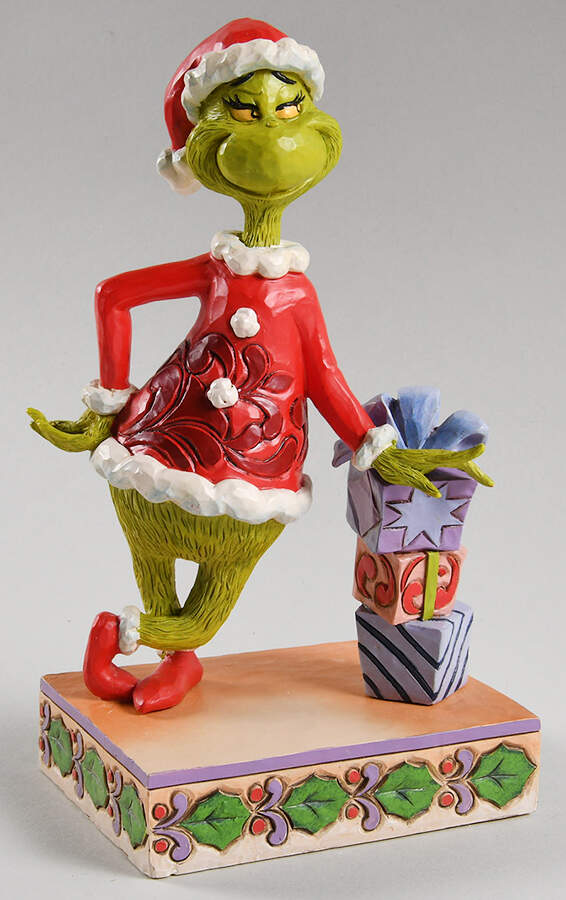 The Grinch - Dr Seuss Grinch Leaning On Gifts - Boxed by Jim Shore-1
