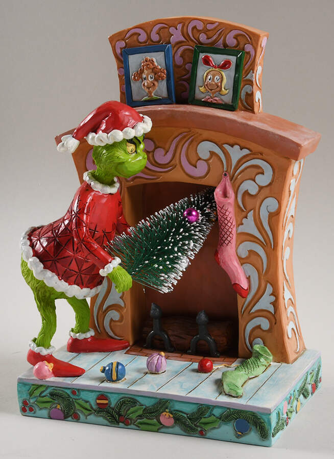 The Grinch - Dr Seuss Grinch Pushing Tree Up - Boxed by Jim Shore-1
