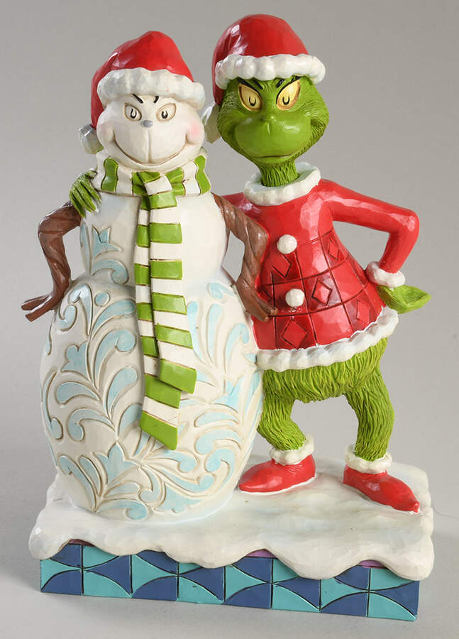 The Grinch - Dr Seuss Grinch With Grinchy Snowman - No Box by Jim Shore-1