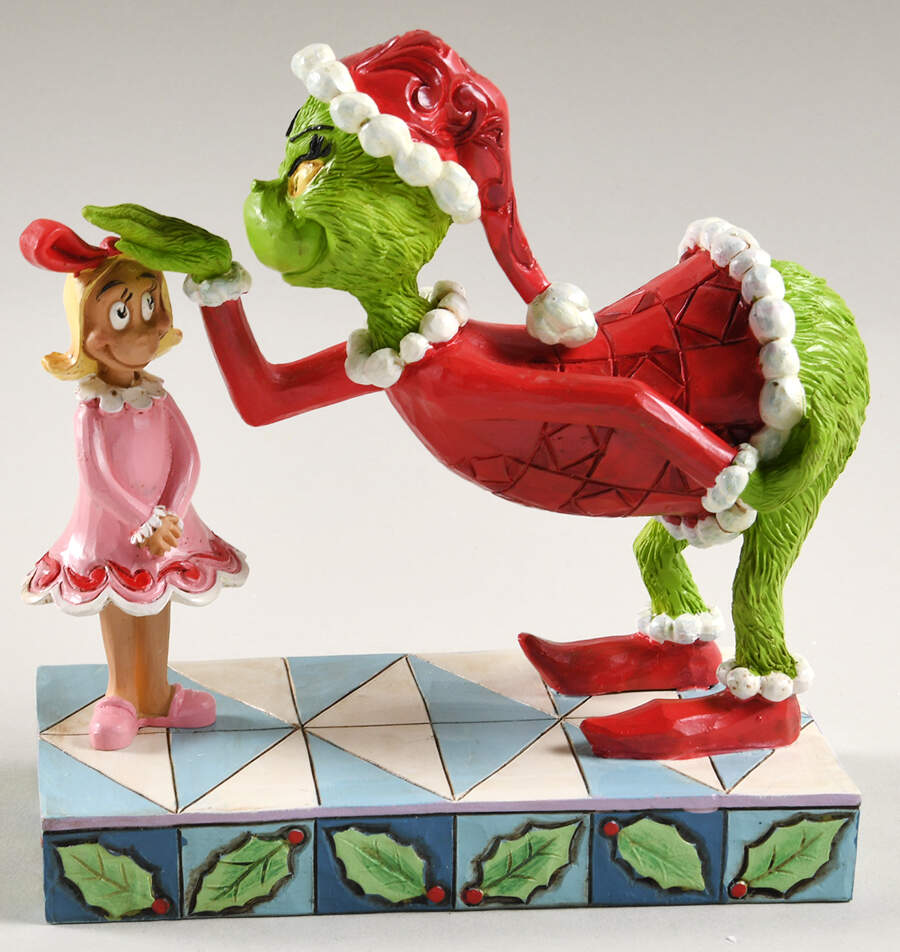 The Grinch - Dr Seuss Grinch Pat Cindy Lou's Head - Boxed by Jim Shore-1