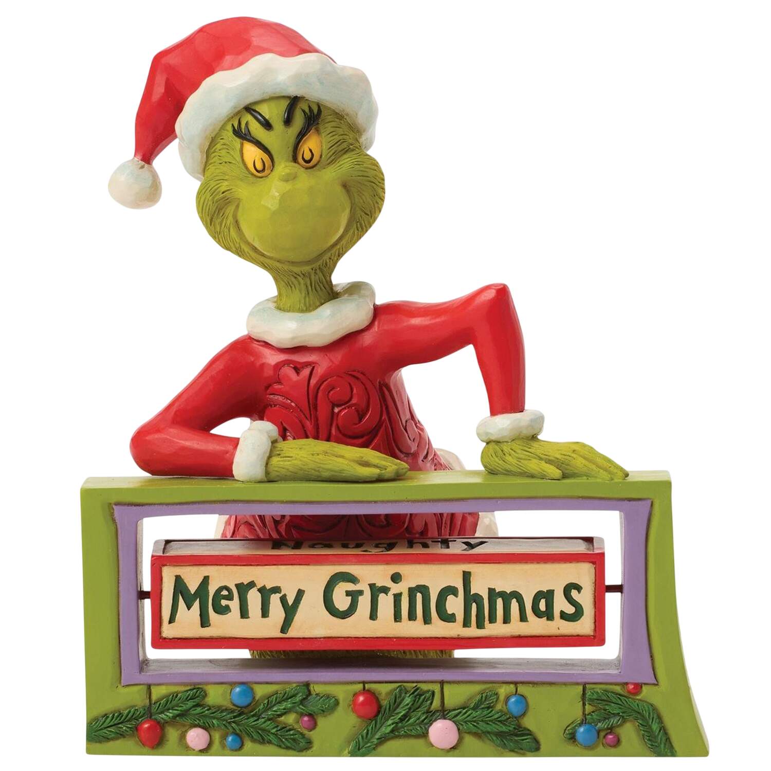 The Grinch - Dr Seuss Grinch With Rotating Messages - Boxed by Jim Shore-4