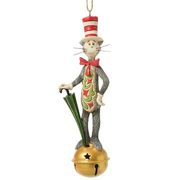 Dr Seuss Cat In Hat On Jingle Bell Ornament - No Box by Jim Shore-1