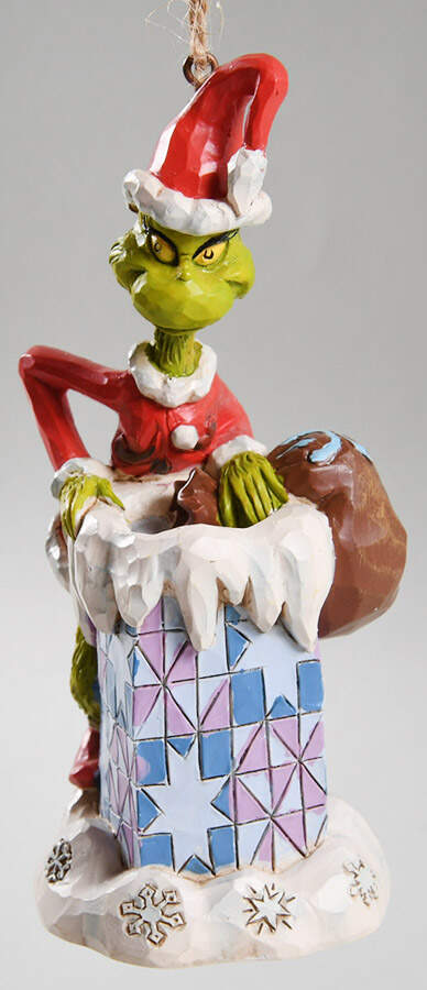 Grinch Ornaments Grinch In Chimney - Boxed by Jim Shore-1