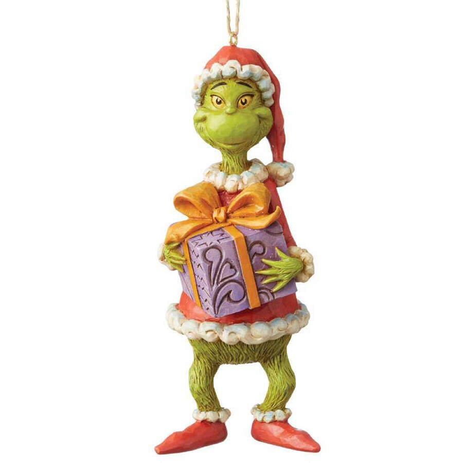 Grinch Ornaments Grinch And Present - Boxed by Jim Shore-1