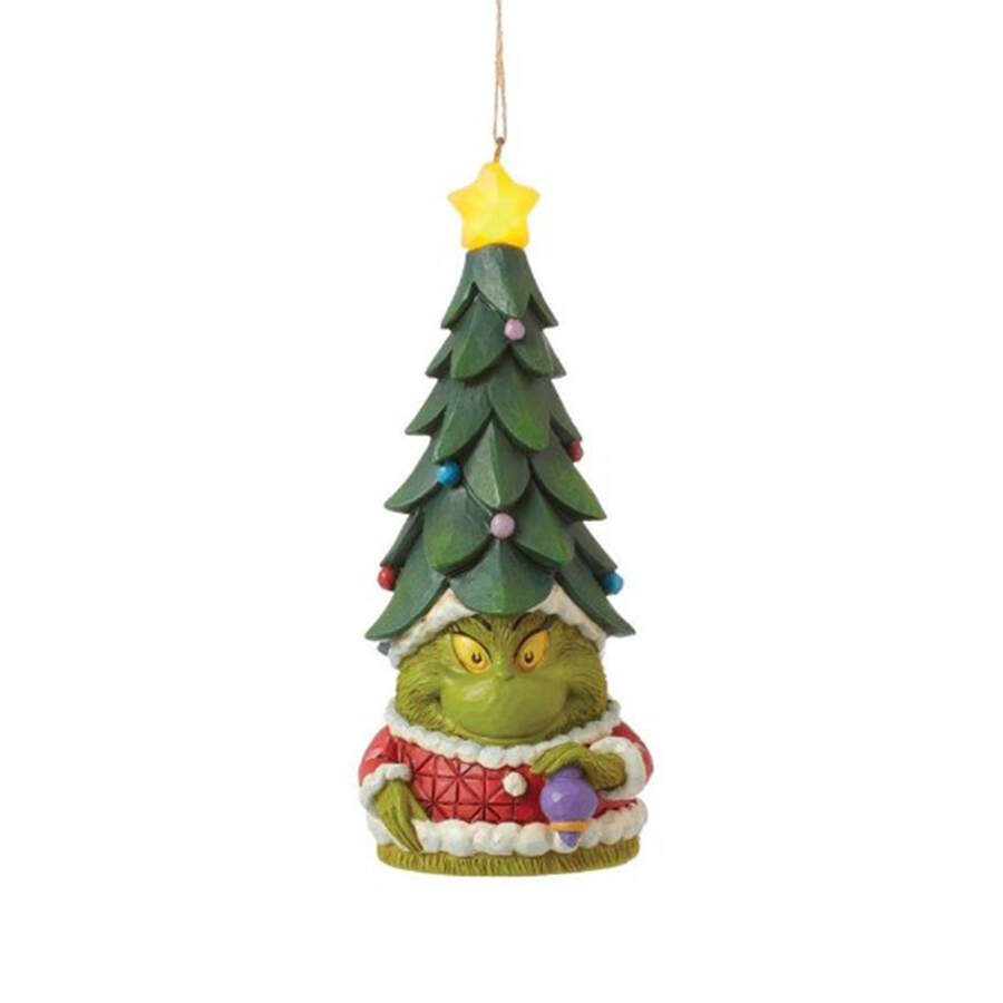 Grinch Ornaments Grinch Gnome With Tree Hat - No Box by Jim Shore-1