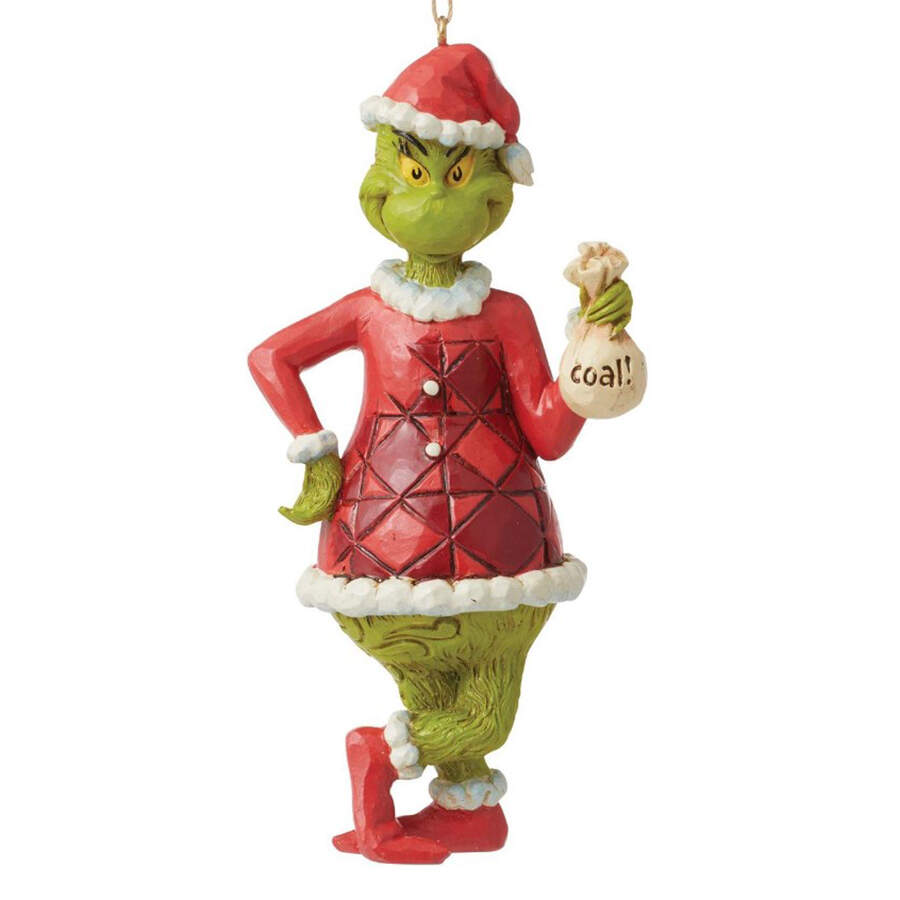 Grinch Ornaments Grinch With Bag Of Coal - Boxed by Jim Shore-1