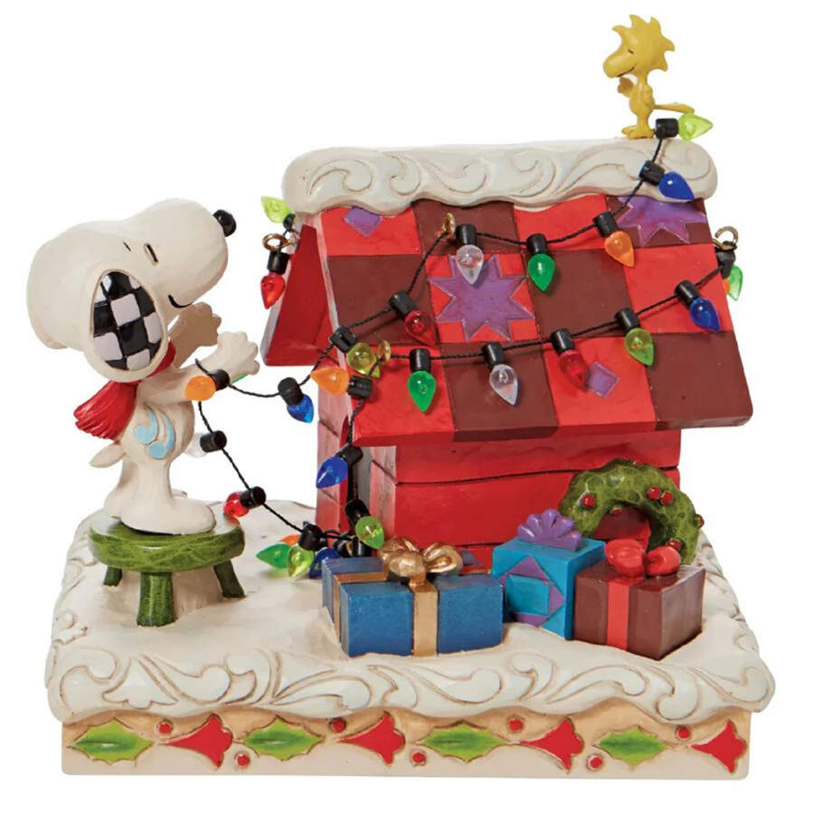 Peanuts Christmas Decking The Dog House - No Box by Jim Shore-1