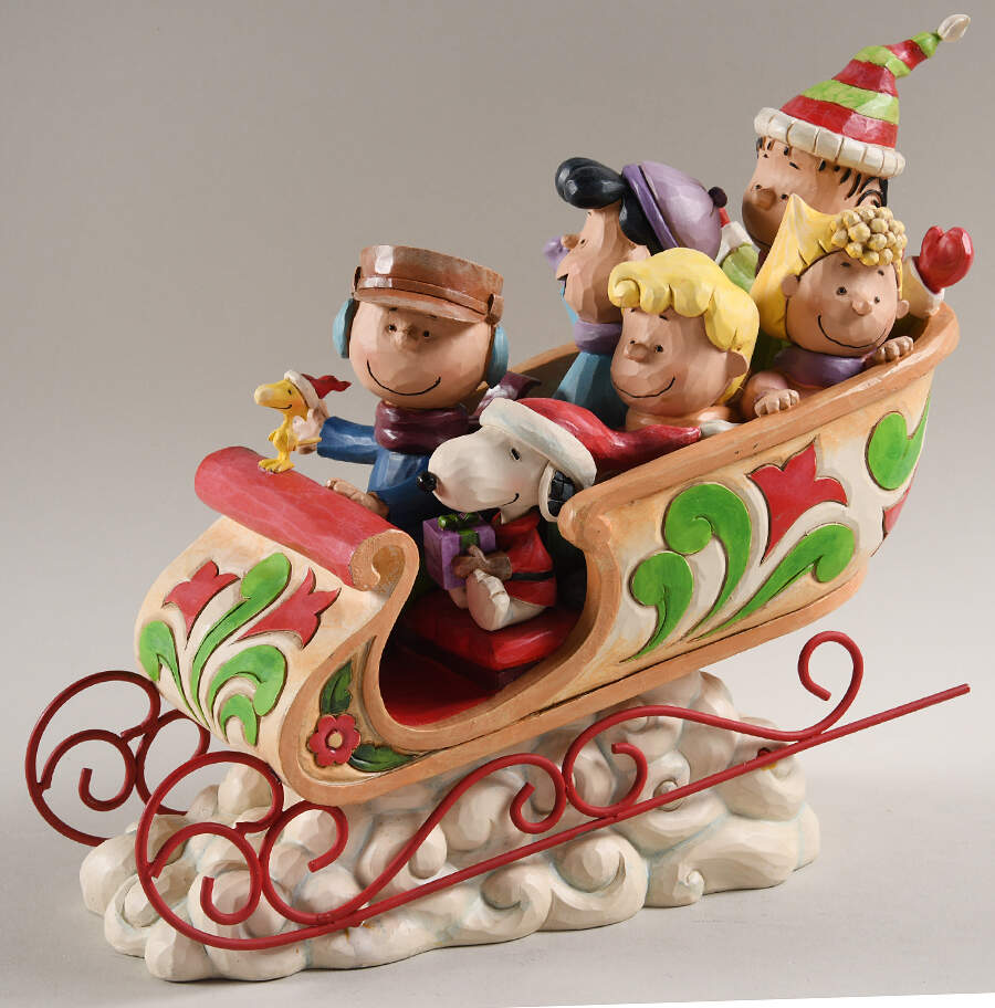 Peanuts Christmas Dashing Through The Snow - Boxed by Jim Shore-1