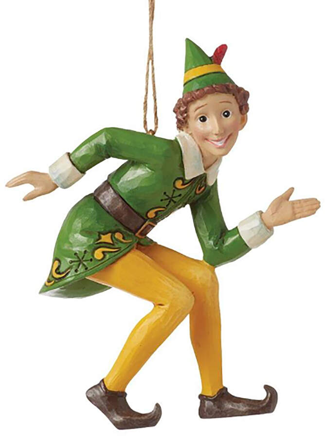 Elf the Movie Buddy Elf Crouching Ornament - Boxed by Jim Shore-1