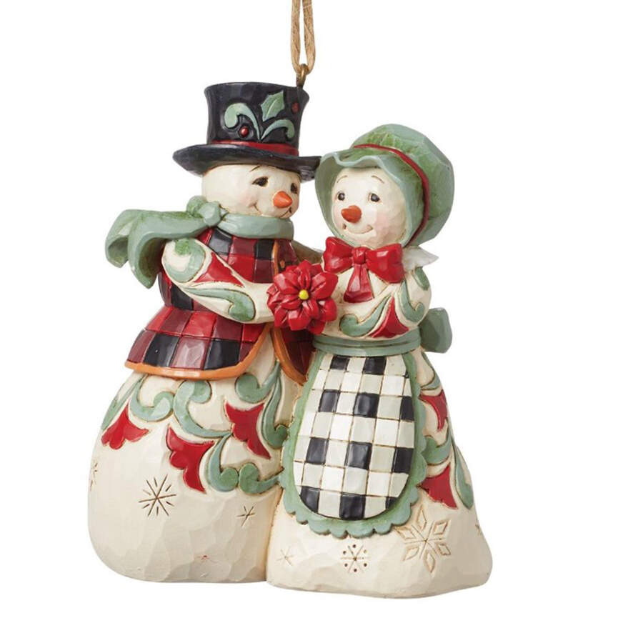 Highland Glen Ornaments Mr & Mrs Snowman - Boxed by Jim Shore-1