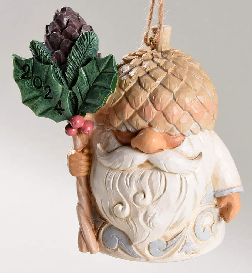 White Woodland Annual Ornaments Gnome - Boxed by Jim Shore-1