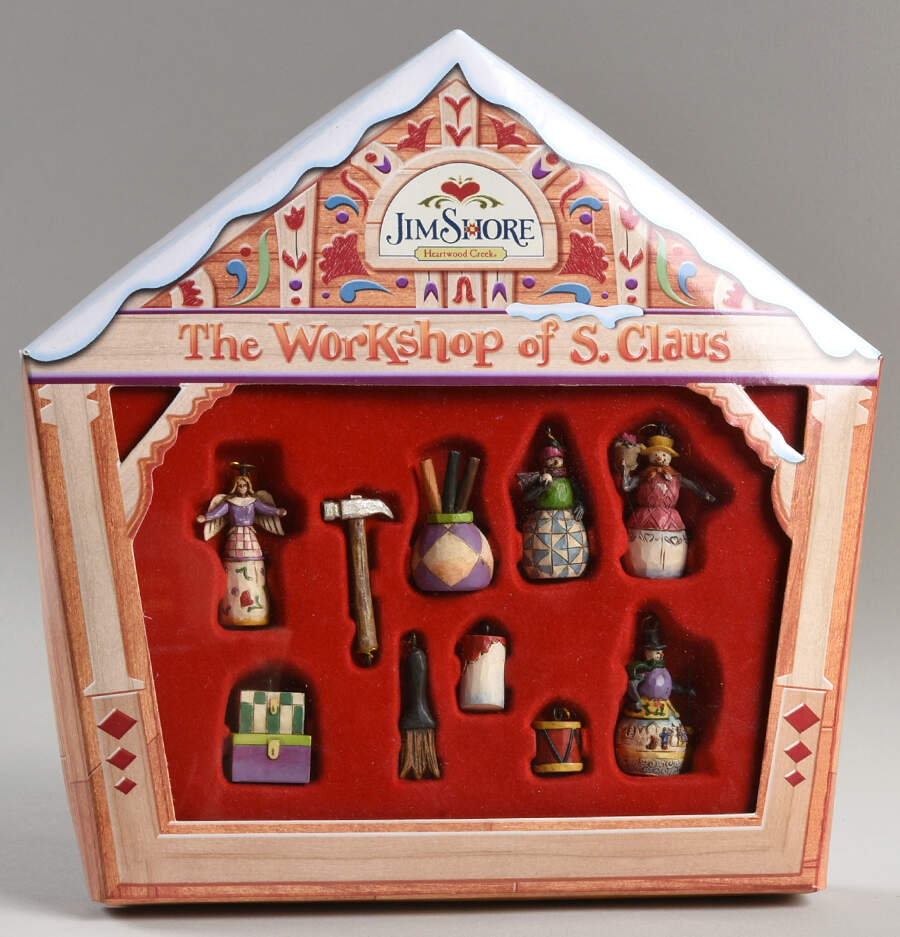 Santa's Workshop Series Set Of 10 Mini Ornaments - Boxed by Jim Shore-1