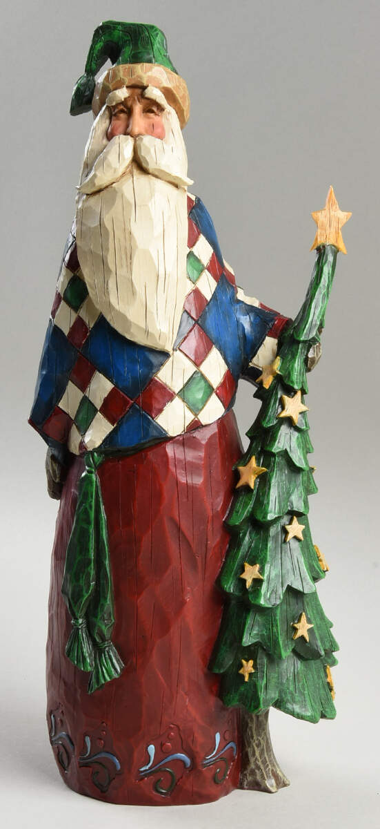 Classic Santas Santa Holding Tree - Boxed by Jim Shore-1