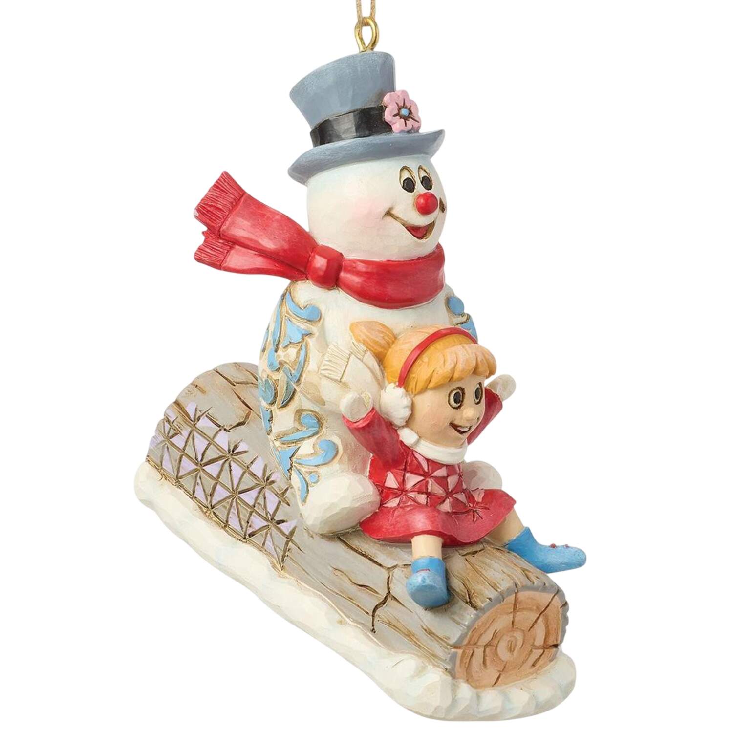 Frosty the Snowman Ornaments Frosty And Karen In Log Sled  - No Box by Jim Shore-1