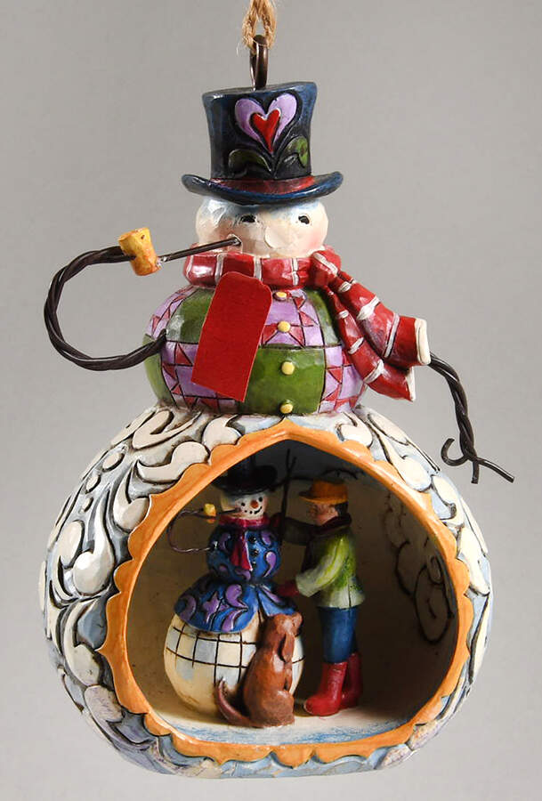 Snowman Ornaments Snowman With Diorama - Boxed by Jim Shore-1