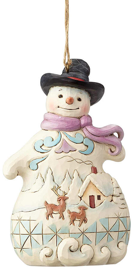 Snowman Ornaments Snowman With Snow Scene - Boxed by Jim Shore-1
