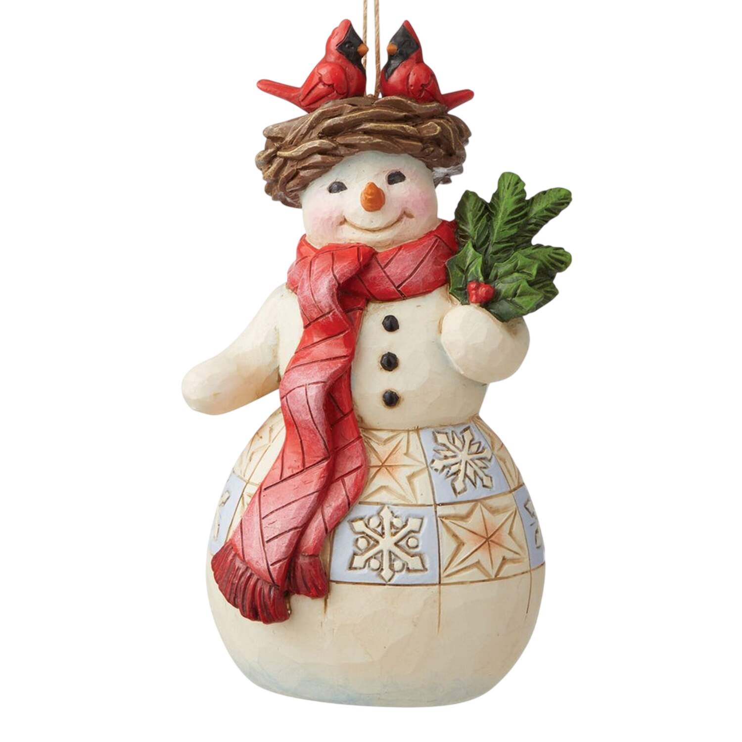 Snowman Ornaments Snowman With Cardinal Nest - Boxed by Jim Shore-1