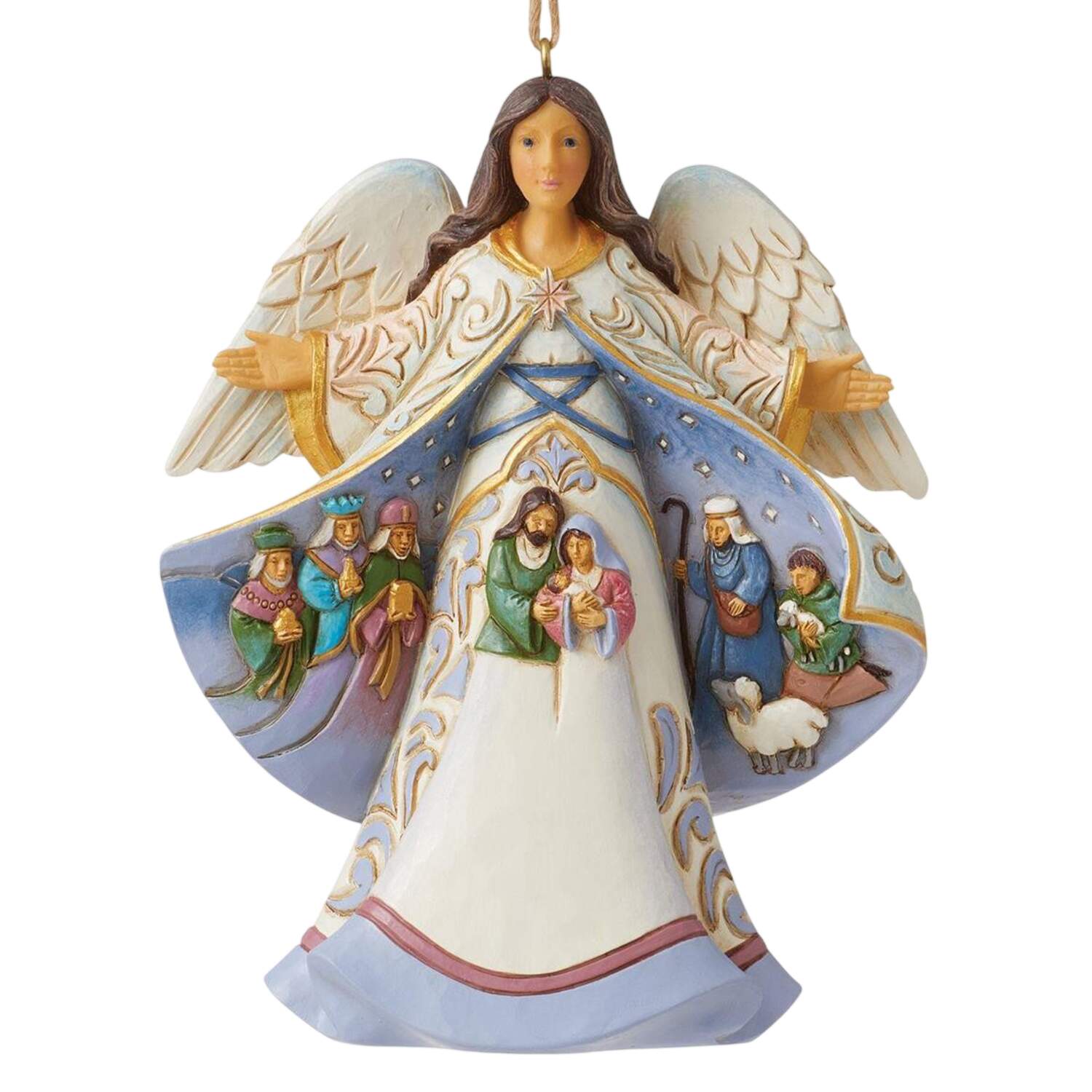 Nativity Ornaments Angel With Nativity On Coat - Boxed by Jim Shore-1
