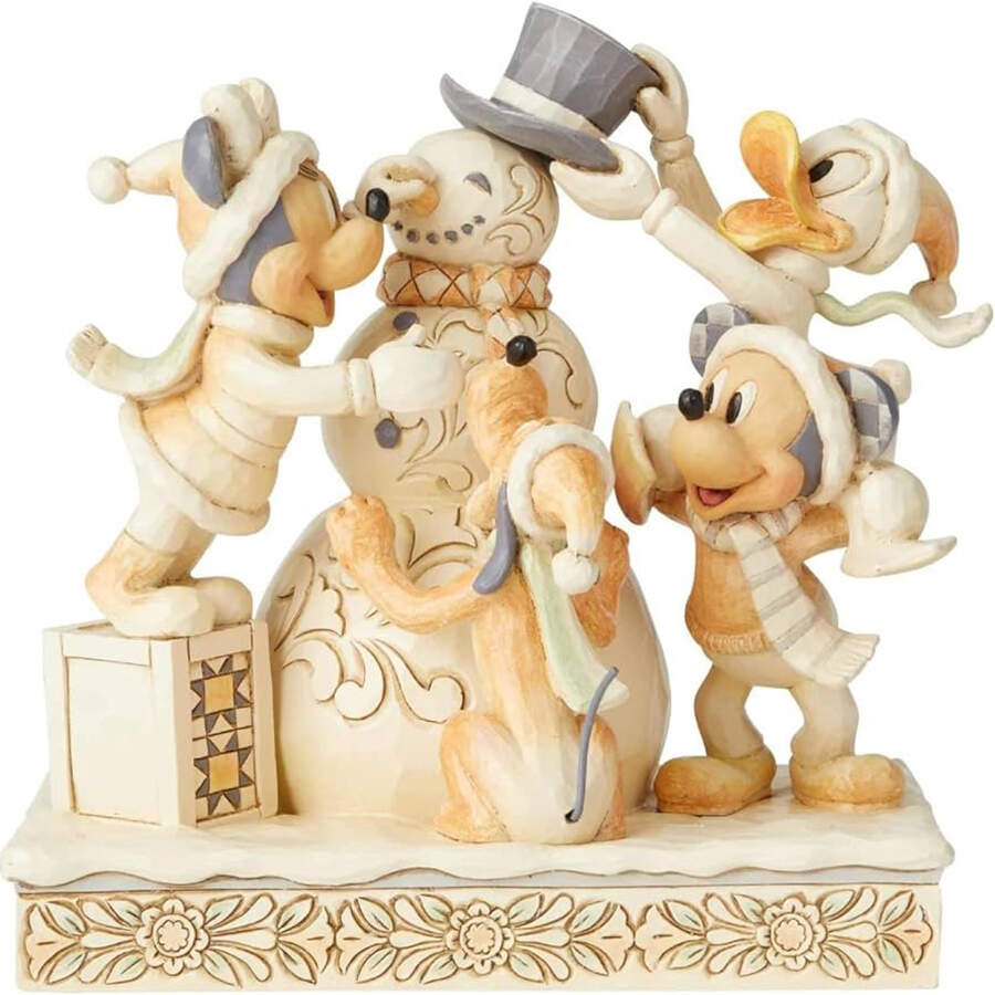Mickey & Friends Christmas Frosty Friendship- White Woodland - Boxed by Jim Shore-1