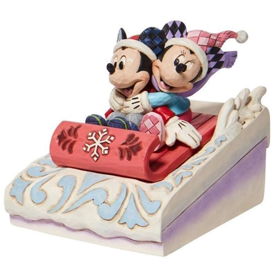 Mickey & Friends Christmas Sledding Sweethearts - Boxed by Jim Shore-1