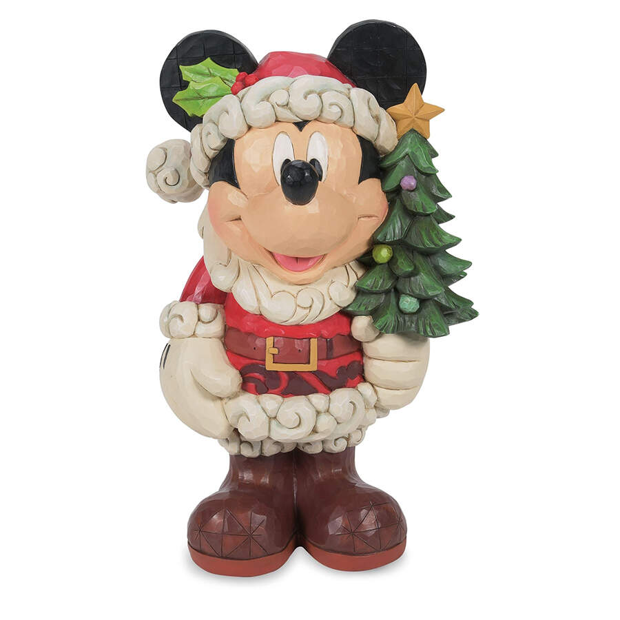 Mickey & Friends Christmas Santa Mickey Holding Tree - Boxed by Jim Shore-1