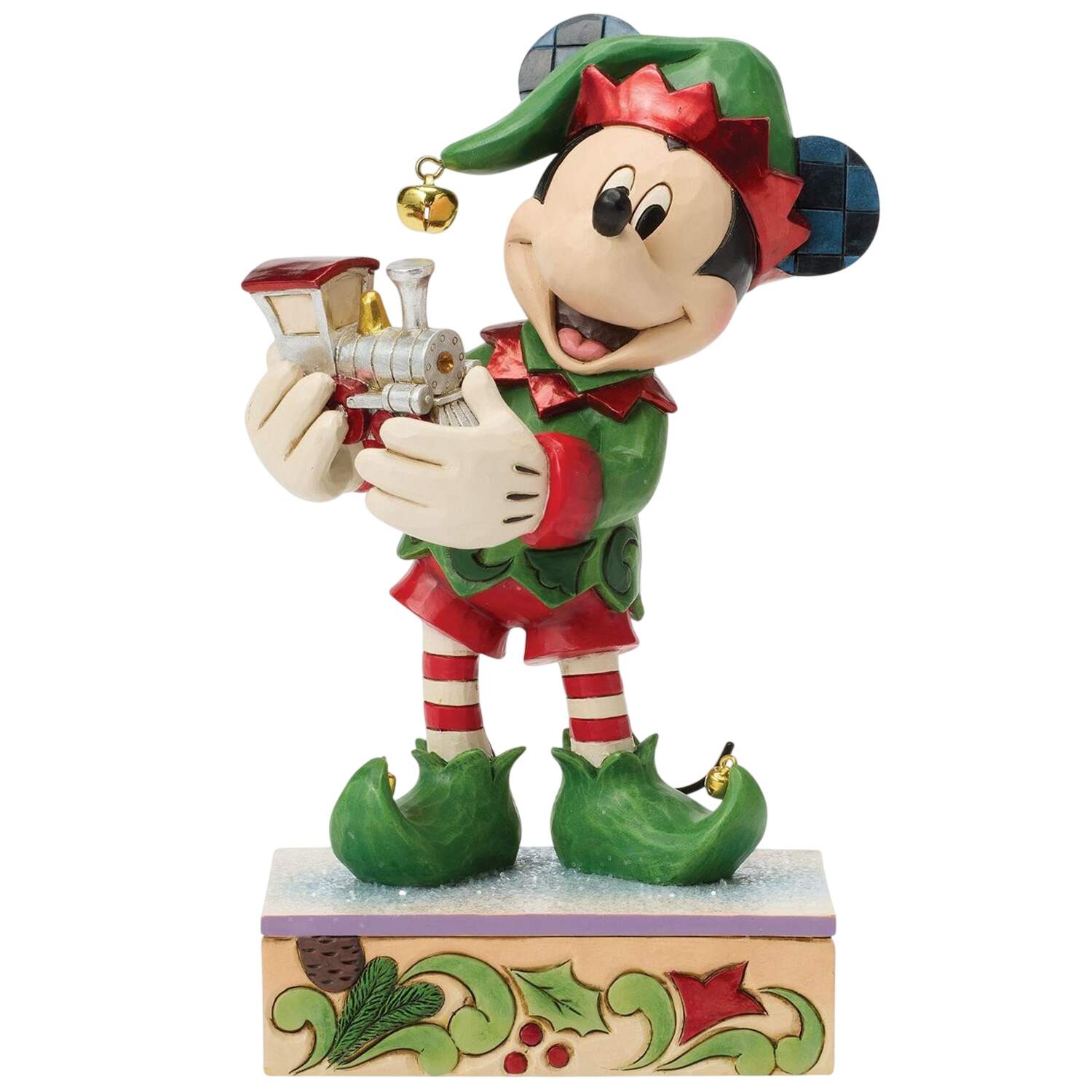 Mickey & Friends Christmas Elf On Track - Boxed by Jim Shore-1