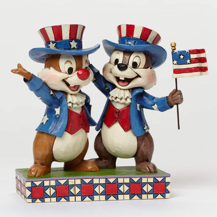 Mickey & Friends Patriotic Hooray For The USA - Chip & Dale - Boxed by Jim Shore-1