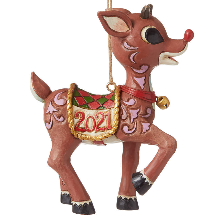 Annual Rudolph Ornaments Rudolph With Jingle Bell - Boxed by Jim Shore-1