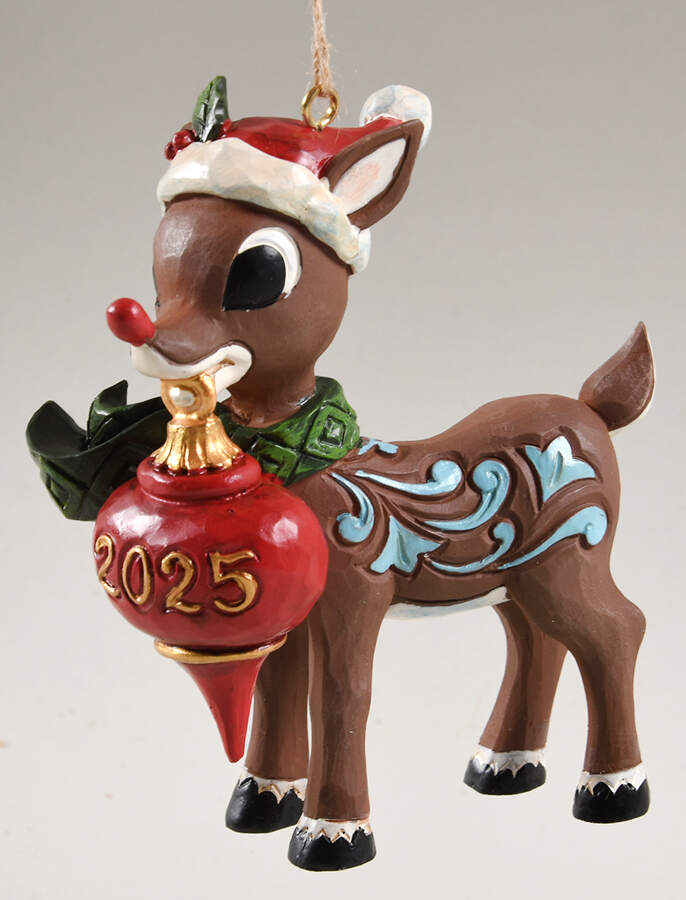 Annual Rudolph Ornaments Rudolph Holding Ornament - Boxed by Jim Shore-1