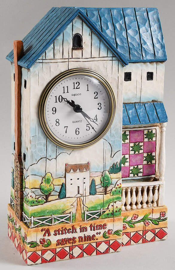 Heartwood Creek Giftware A Stitch In Time - Clock - Boxed by Jim Shore-1