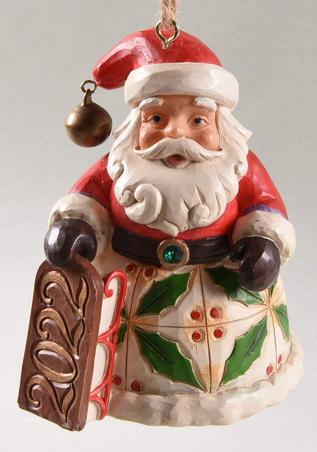 Annual Santa Ornaments 2022-Santa With Sled - No Box by Jim Shore-1