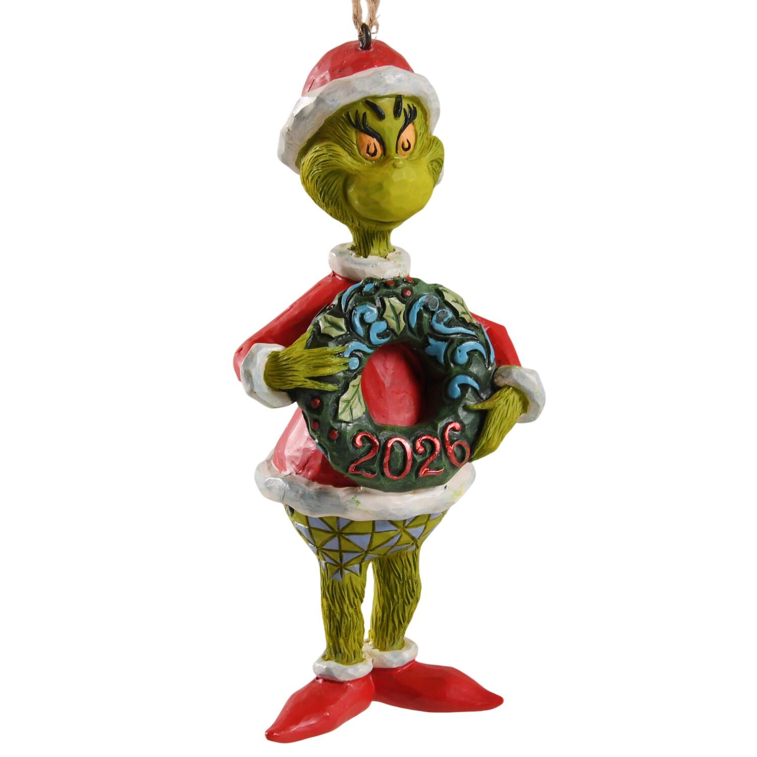 Annual Grinch Ornament Grinch With Wreath - Boxed by Jim Shore-1