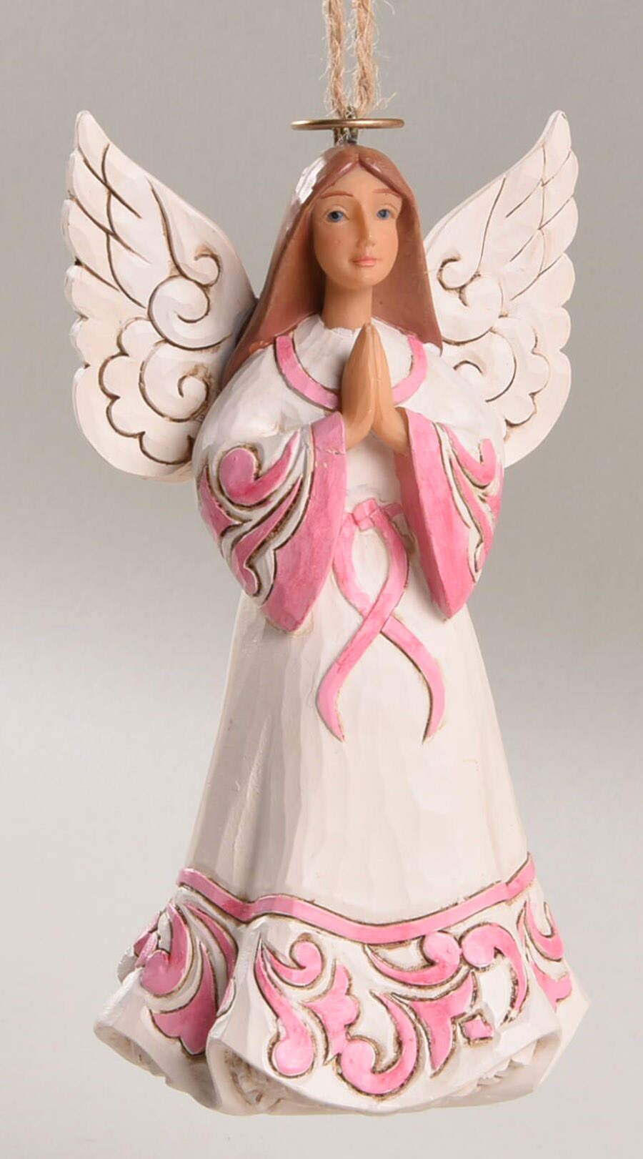 The Rose Breast Cancer Awareness Praying Hands Angel - No Box Nb2024 by Jim Shore-1
