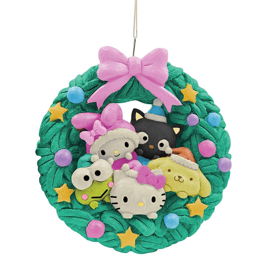 Hello Kitty-Sanrio Ornaments Hello Kitty & Friends Wreath - No Box by Jim Shore-1