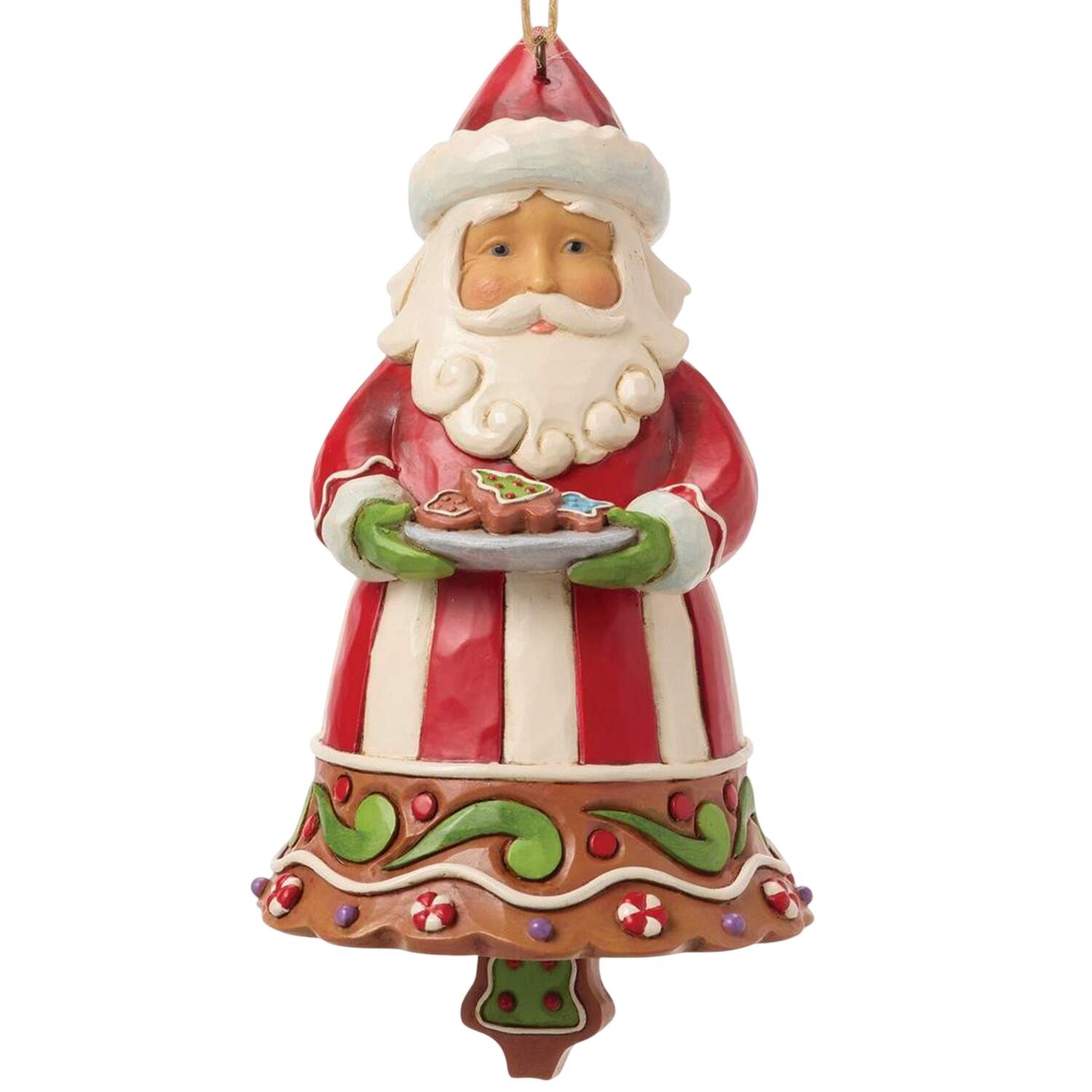 Gingerbread Christmas Collection Gingerbread Santa Bell Ornament - No Box by Jim Shore-1