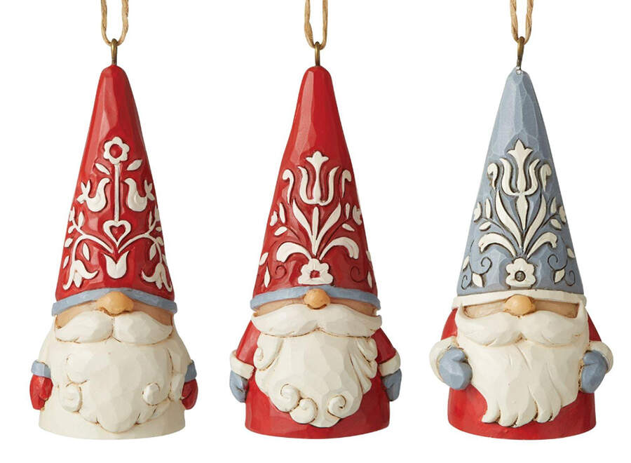 Nordic Noel Ornaments Mini Gnome Ornaments Set Of 3 - Boxed by Jim Shore-1