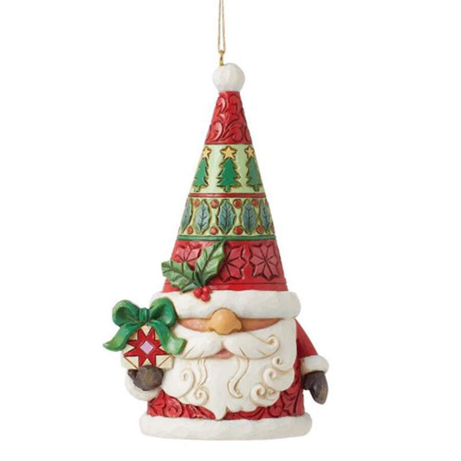 Holiday Gnome Ornaments Gnome With Gift - Boxed by Jim Shore-1