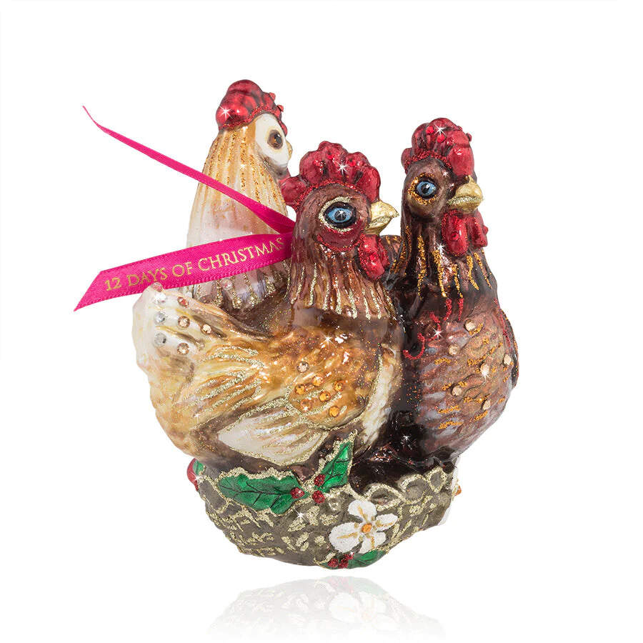 Twelve Days of Christmas Three French Hens - No Box by Jay Strongwater-1