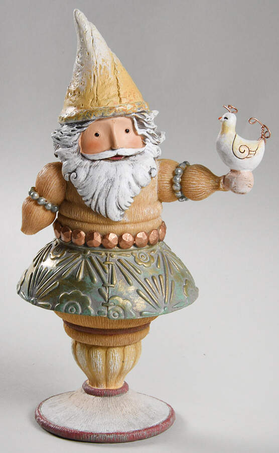 River's End Gnome With Bird - No Box by Jim Shore-1