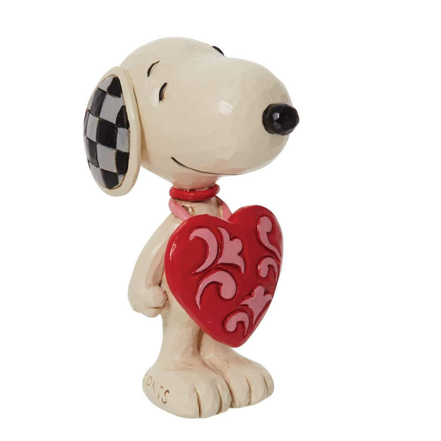 Snoopy Miniatures Snoopy Wearing Heart Sign - Boxed by Jim Shore-1