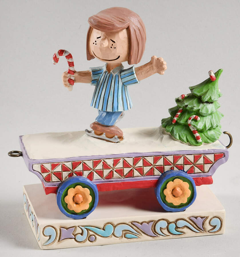 Peanuts Christmas Train Skating Shenanigans - Peppermint Patty - Boxed by Jim Shore-1
