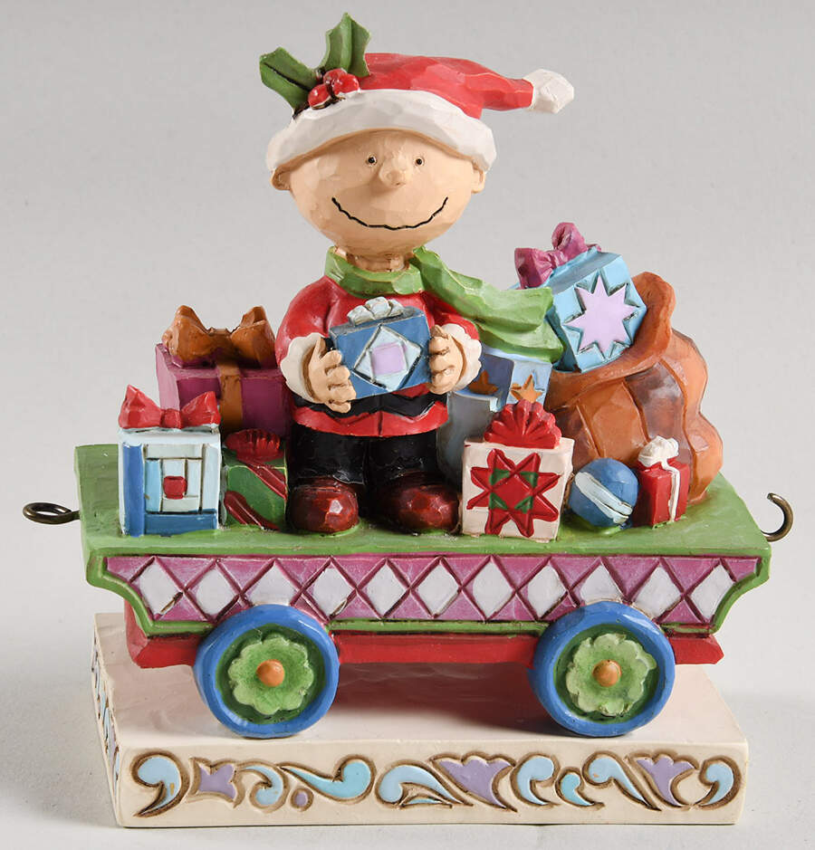 Peanuts Christmas Train All Wrapped Up - Charlie Brown - Boxed by Jim Shore-1