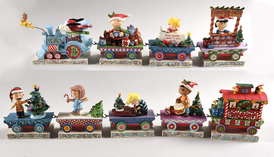Peanuts Christmas Train Deluxe 9 Pc Train Set - Set Of 9 by Jim Shore-1