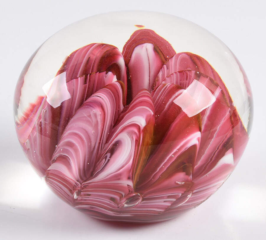 Paperweight By Joe St. Clair Pink Ribbon - No Box by Joe St. Clair Glass-1