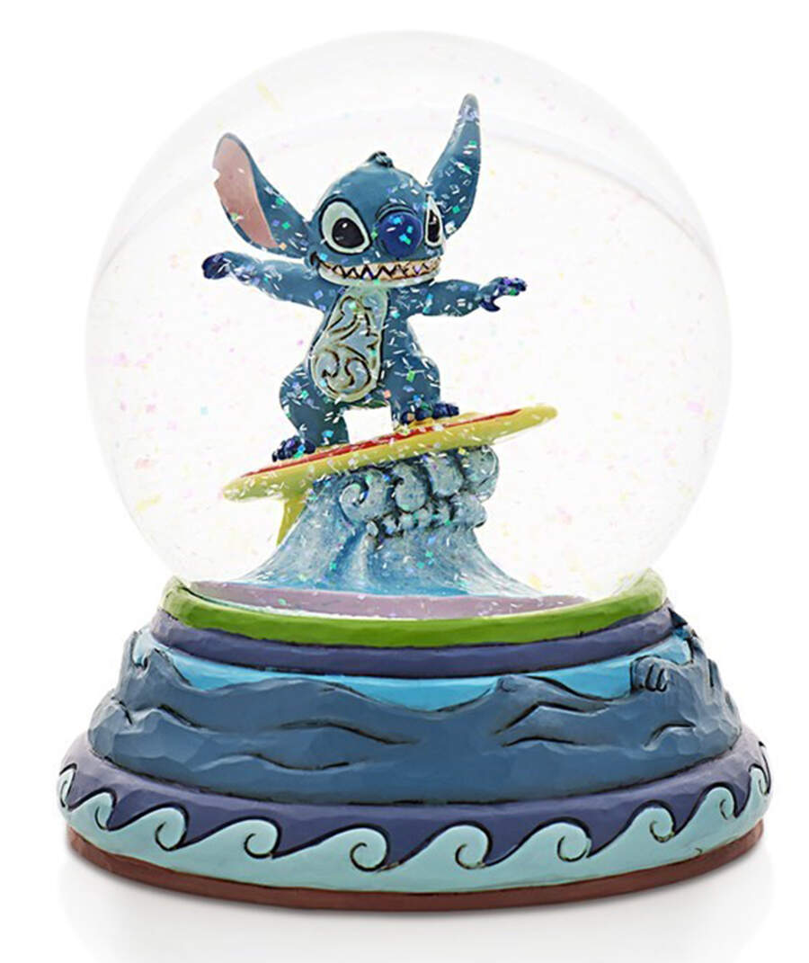 Disney Traditions Snowglobes Shootin The Curl - Stitch - Boxed by Jim Shore-1