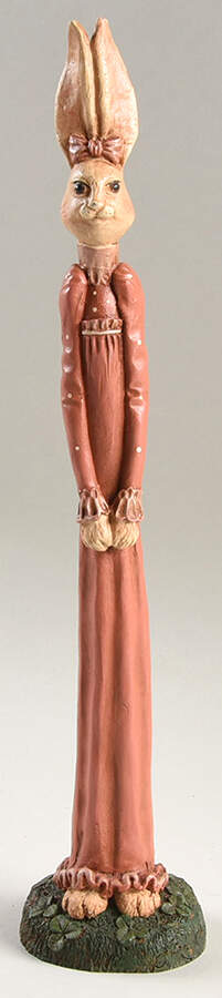 Pencil Rabbits Rabbit Mother In Pink Dress - No Box by Jim Shore-1