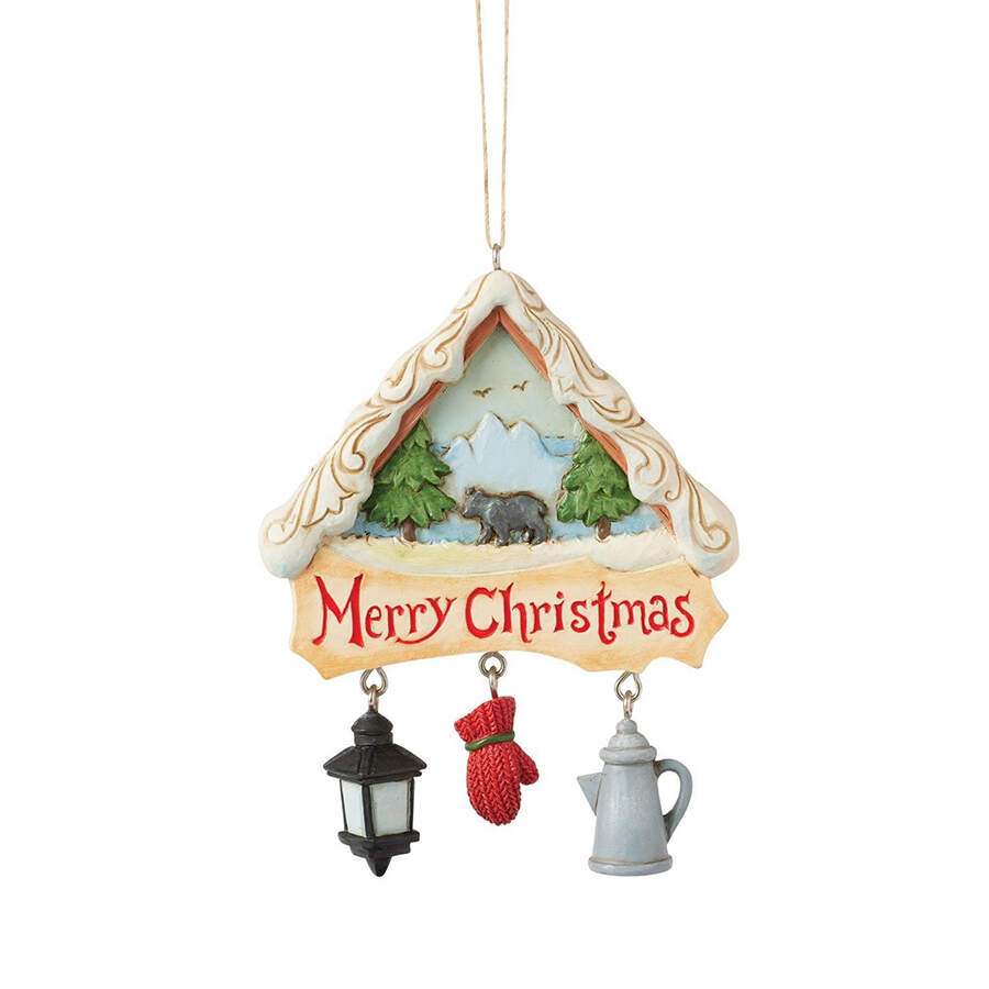 Christmas at the Lodge Cabin Icons Ornament - Boxed by Jim Shore-1
