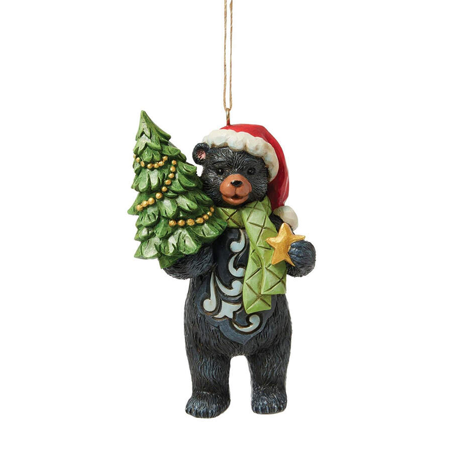 Christmas at the Lodge Black Bear Ornament - Boxed by Jim Shore-1